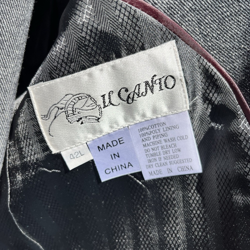 2 Piece denim Suit New With Tags Men (42L) double breast tuxedo cowboy IL CANTO - Picture 3 of 16